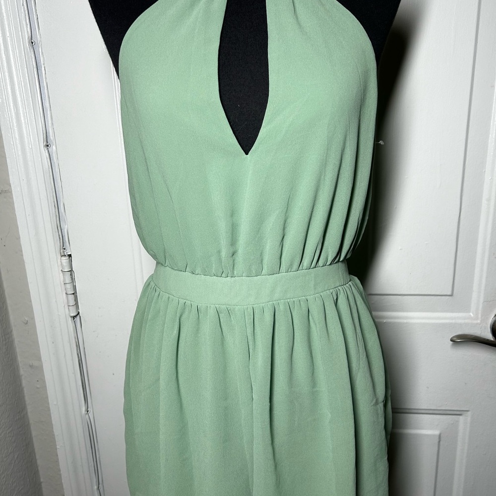 Charlotte Russe Green Halter Backless Dress Cocktail - Picture 2 of 10